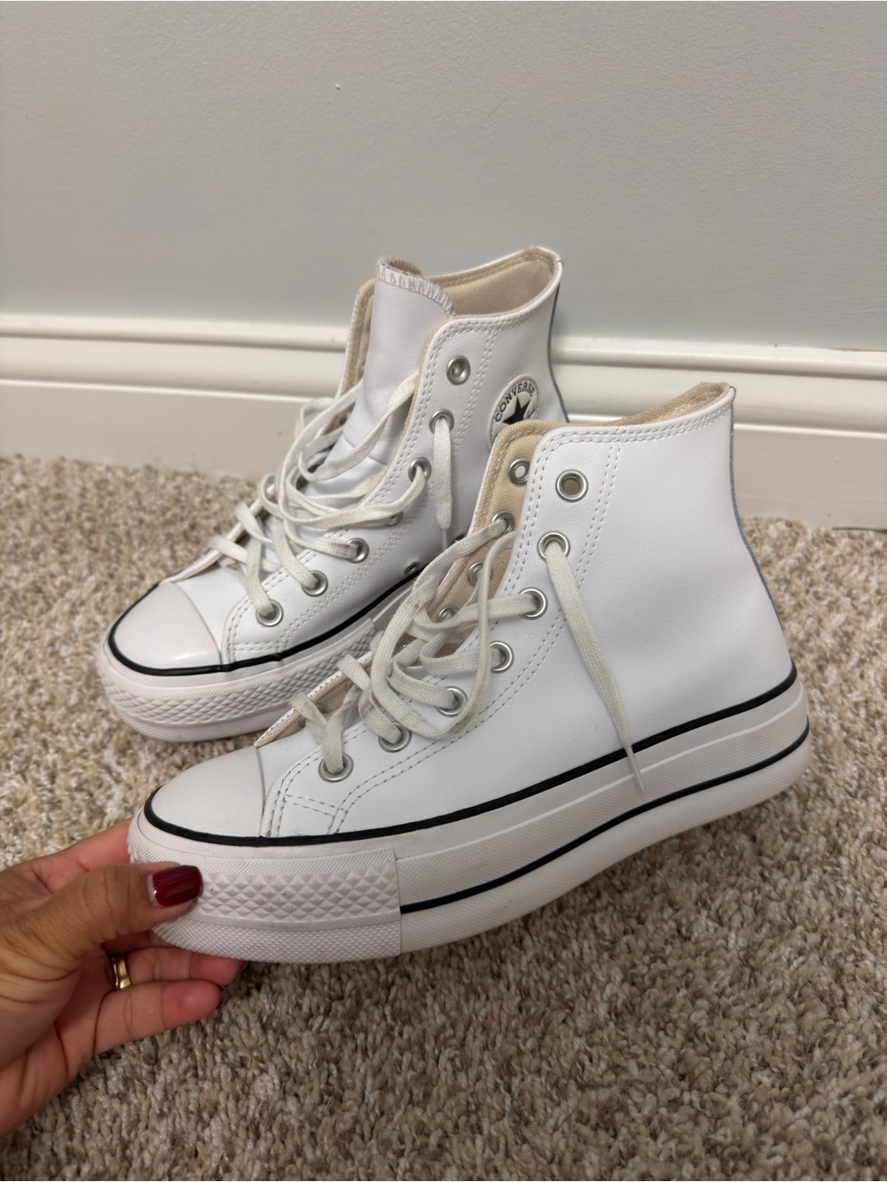 Converse White High-Top Platform Sneakers